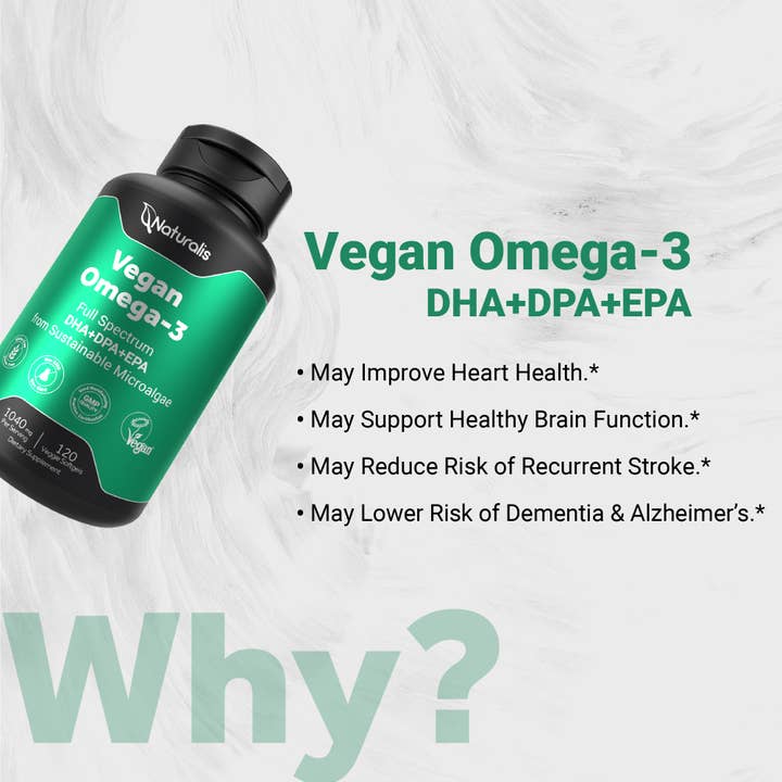 Naturalis - Wholesale Oral Supplement/Vitamin - Naturalis Vegan Omega-3 with DHA, EPA & DPA from Algae 120ct3