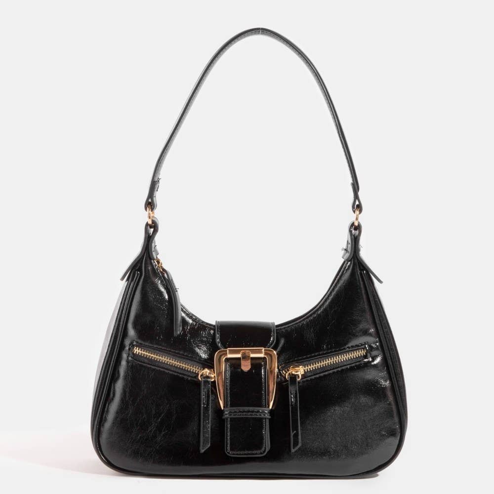 Collections by Fame Accessories - Wholesale Crossbody Bag - Women's - Large Buckle Triple Zipper Hand Bag2