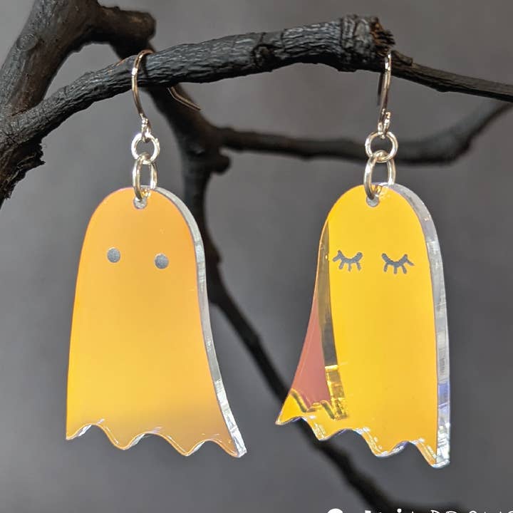 Sylvia Draws - Wholesale Dangle Earrings - Iridescent Ghost Earrings0