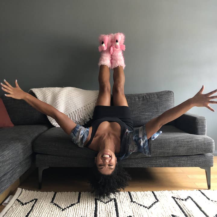 Oooh Yeah/Sock It Up/Oooh Geez Slippers - Wholesale Sock Slippers - Women's - Flamingo Time | Women's Funny Fuzzy Animal Slipper Socks3