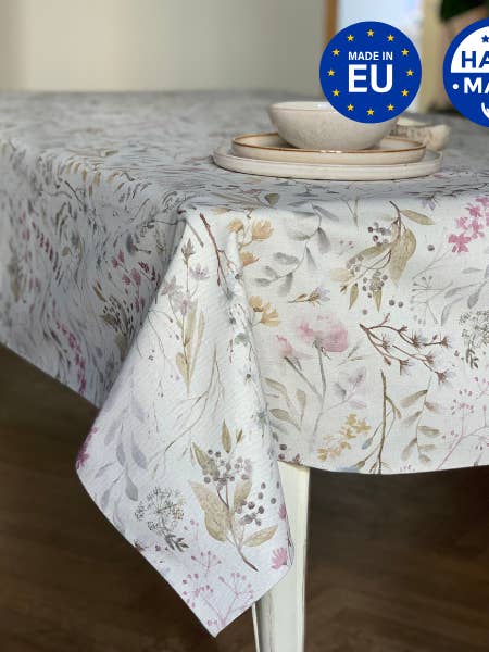 Rectangular Tablecloth, Linen-Cotton Mix, Printed | Aitana for wholesale by Hortensias Home
