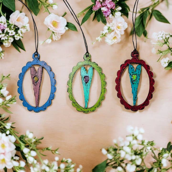 Heart ornament cute metal gifts sustainable Valentines USA for wholesale by Whimsies