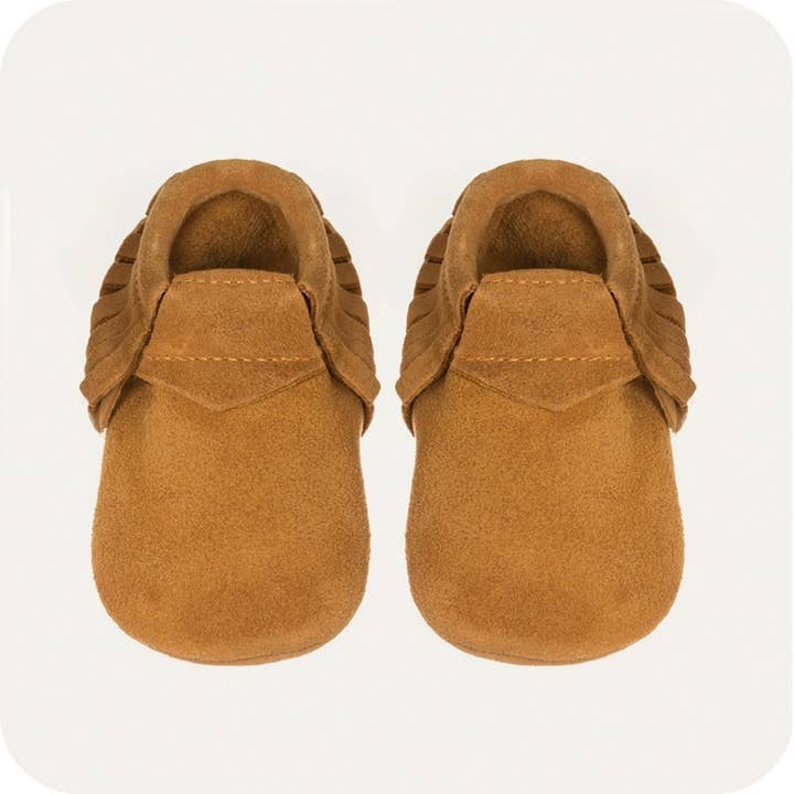 LAIT ET MIEL - Wholesale Mocassins - Kinderen - Babymocassins van camel suède1