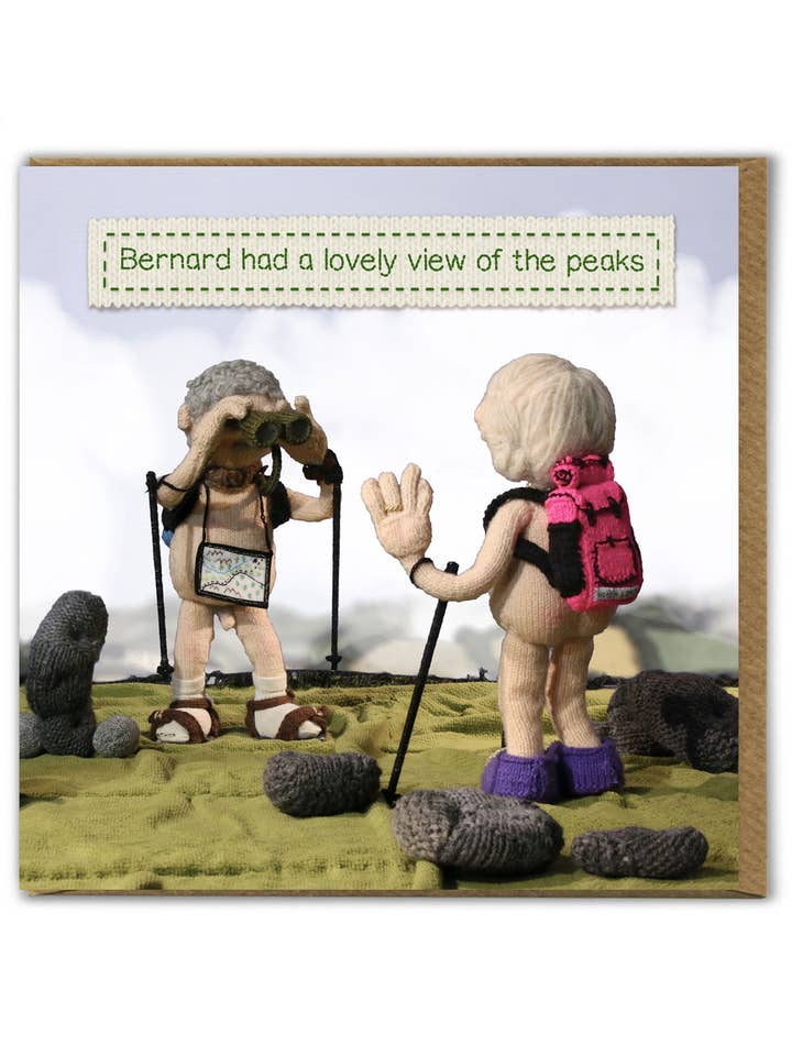 Funny Birthday Card - Lovely View Of The Peaks by Nudinits for wholesale by Brainbox Candy