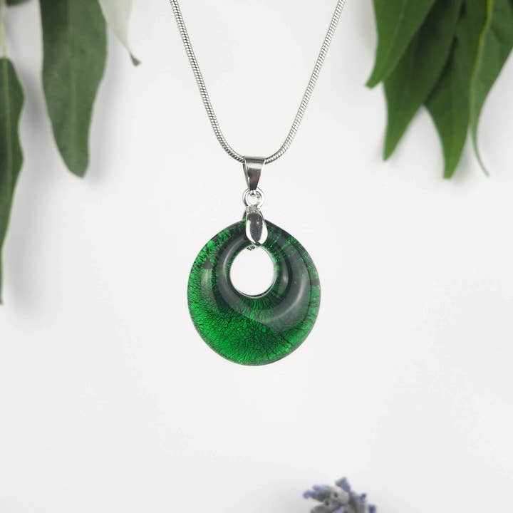 Drusilya Glass Art – Großhandel Kette mit Anhänger/Charm – Vega Halskette, handgefertigter Murano-Glas-Schmuck