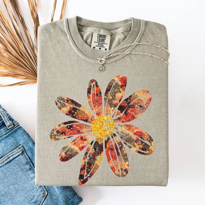 Refinery Number One LLC - Wholesale T-shirt (graphic) – unisex - Autumn Flower, Beautiful Fall Floral, Comfort Colors T-Shirt3