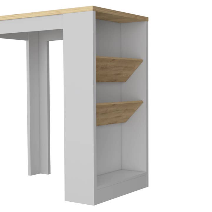 HomeRoots - Wholesale Kitchen Storage/Organizer - White And Natural 36" Kitchen Island With Storage