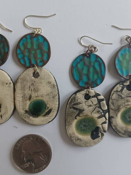 Oasis Earrings with Round Metal for wholesale by Carisa Serena