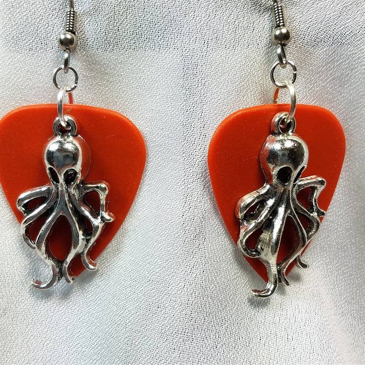 Simply Raevyn - Wholesale Dangle Earrings - Octopus Charm Guitar Pick Earrings34