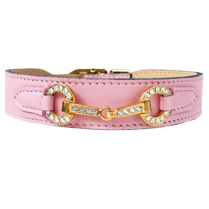 Collar navideño para perros en rosa dulce y dorado para venta al por mayor de Hartman & Rose