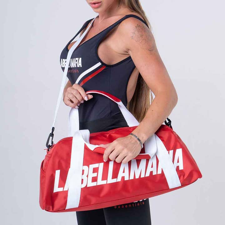 Fitness bag red for wholesale by Labellamafia