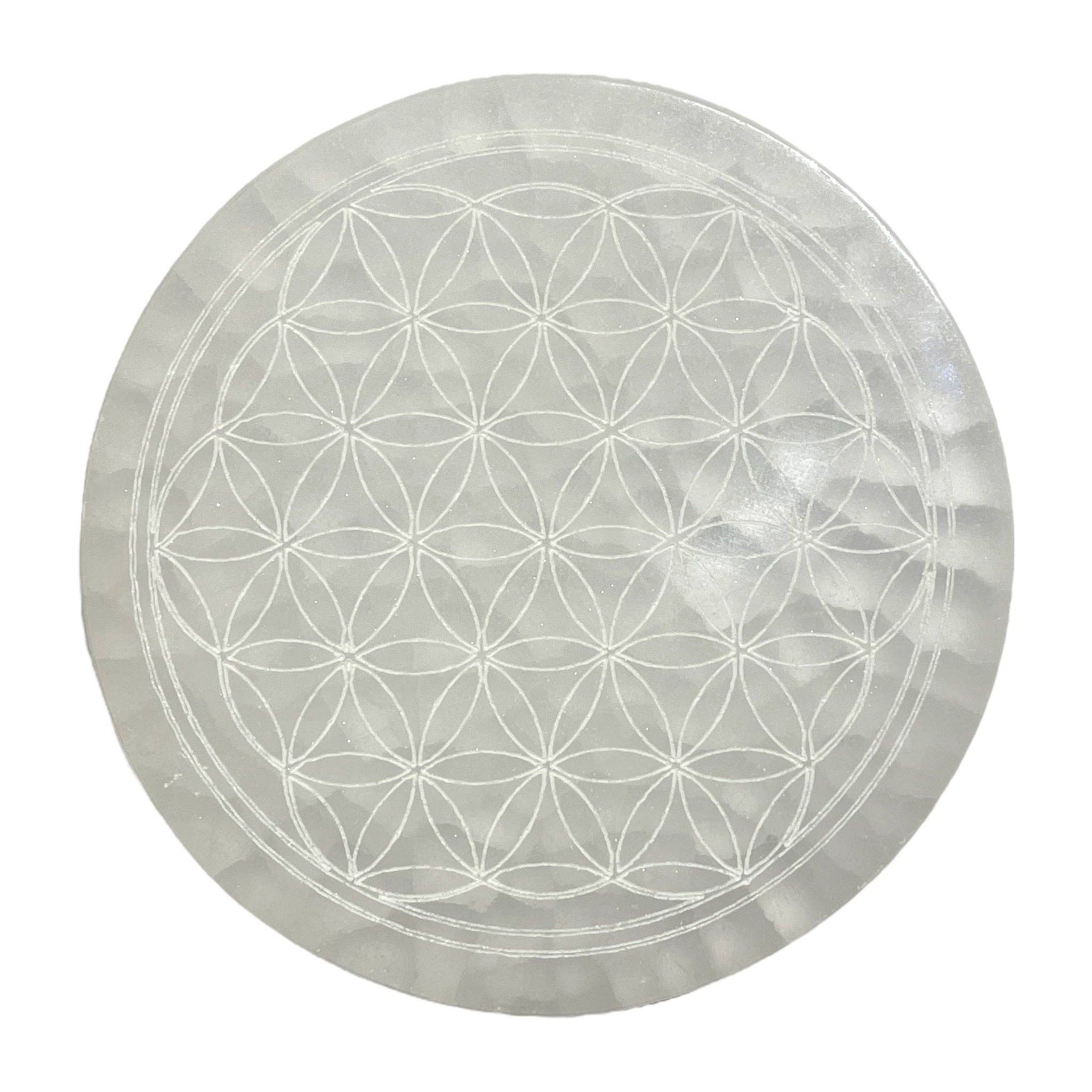 Foliesbijoux - Wholesale Spiritual Stone/Crystal - Selenite Flower of Life plaque1