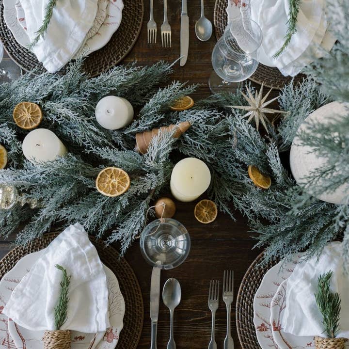 9' Flocked Cedar Garland for wholesale by CG Hunter