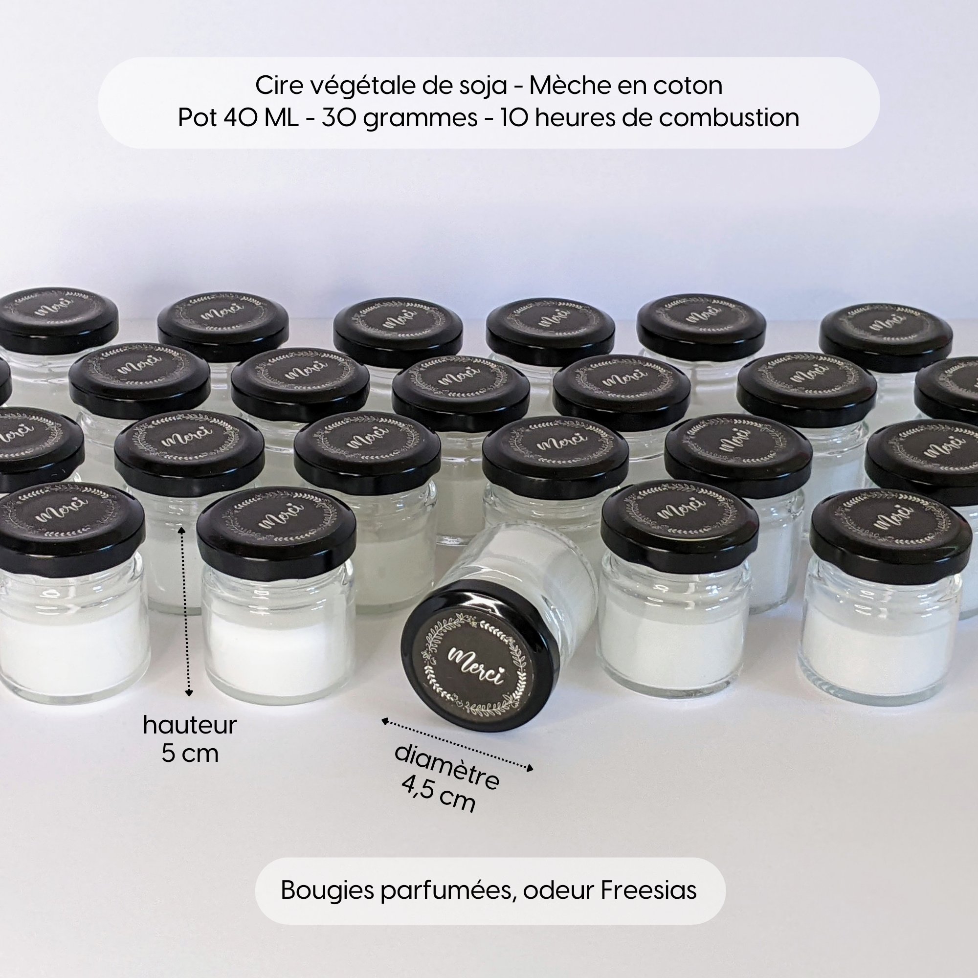 Te Whaka - Vente Cadeaux pour invités - Lot de 24 petites Bougies MERCI | Cadeaux invités mariage2