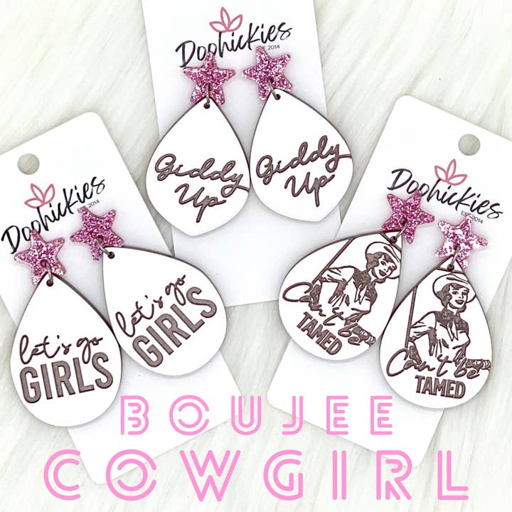 2" Boujee Cowgirl akryl dingla samling - örhängen för wholesale av Doohickies