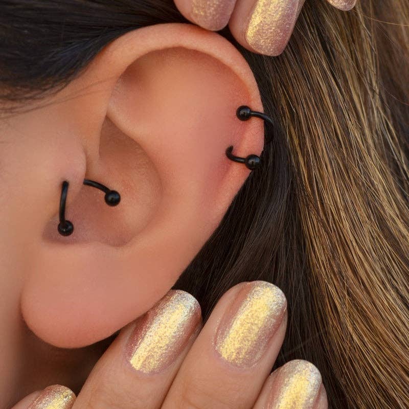 StockJWL - Vendita all'ingrosso Orecchini singoli - Piercing a Spirale Ritorto Piercing a Spirale Orecchini a Spirale in Acciaio Ondulato per Trago, Elica e Cartilagine Oro Argento Nero26