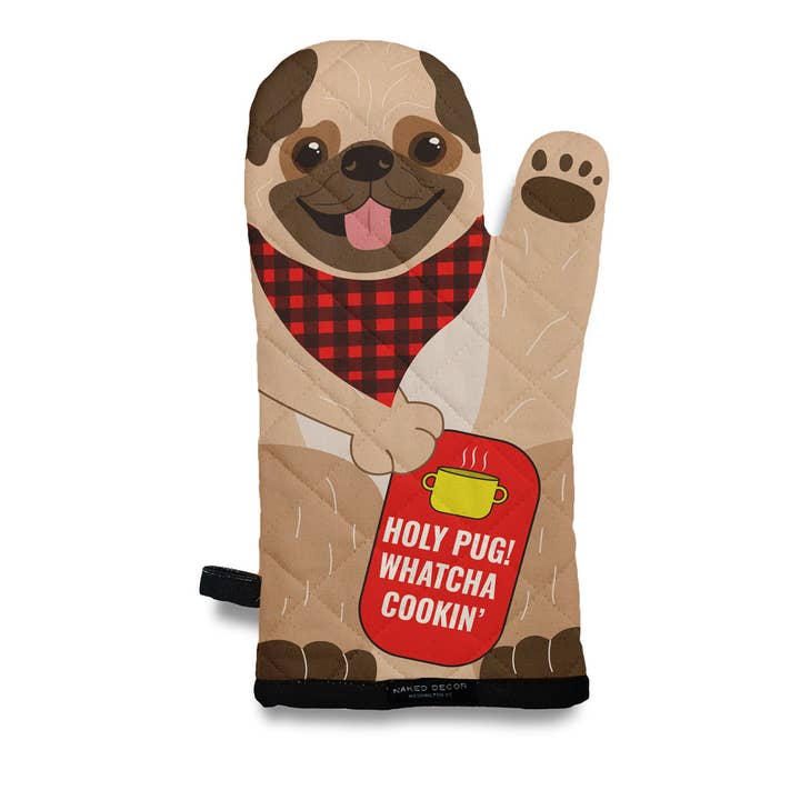 HOLY PUG - Whatcha Cookin' Oven Mitt for wholesale by Naked Decor