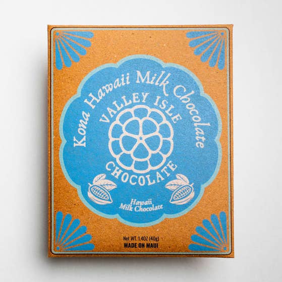 Kona Milk Chocolate 10 Case for wholesale by Valley Isle Chocolate