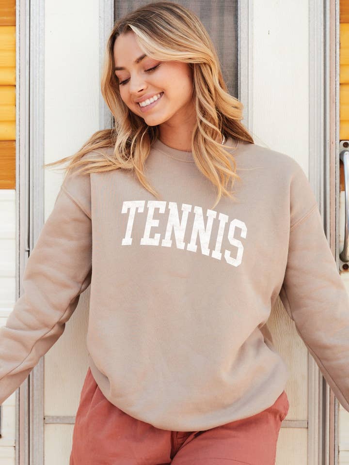 OAT COLLECTIVE - Wholesale Graphic Sweatshirt - Women's - TENNIS Graphic Sweatshirt