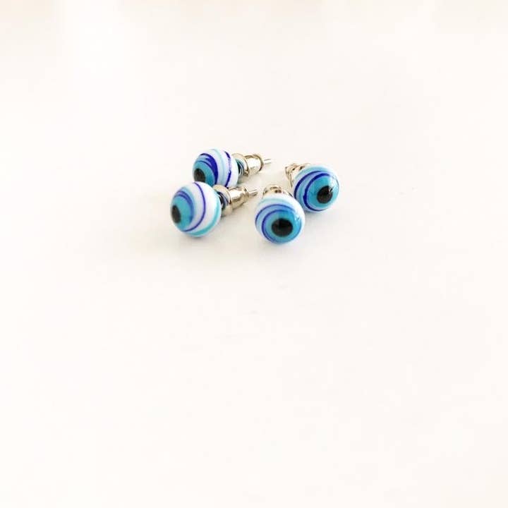 Evileyefavor – Brincos de pino por atacado – Brincos Eye Stud - Acabamento Prateado5