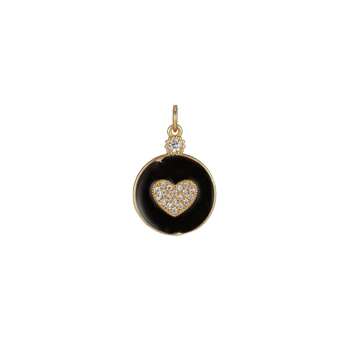Aim Eternal – wholesale Individual charm/pendant – Dainty Gold Filled Coin Enamel Charm with Micro Pave Heart For Colorful Candy Jewelry Y2K Jewelry M-438 - M-4470