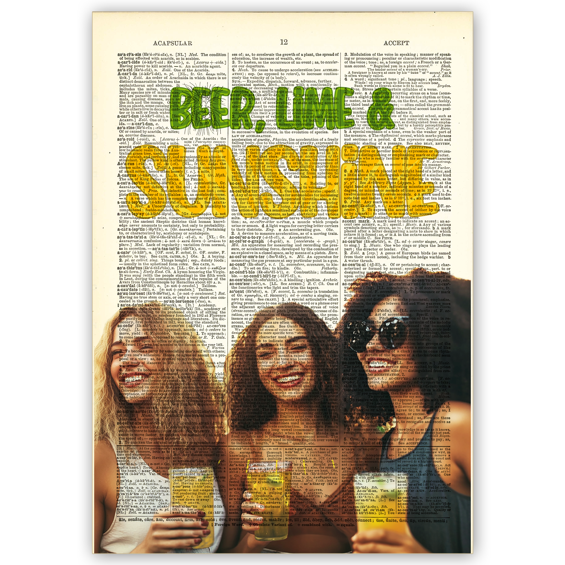 Vintage Dictionary Art - Wholesale Art Print - Art Print Dictionary Page | Beer, Lime & Sunshine0