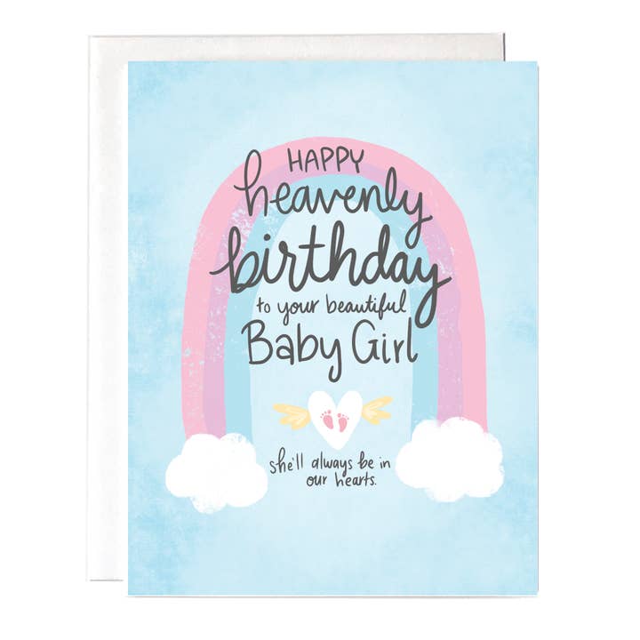 Heavenly Birthday Card Baby Girl for wholesale by Fox Card Co