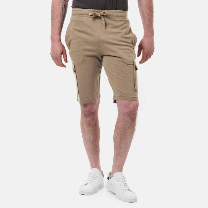 Kurze Cargo-Shorts aus Piqué-Strick Cargel - Taupe für den Großhandel von HOPENLIFE