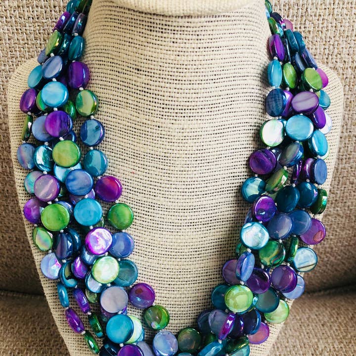 Studio G - Wholesale Kralen/parelketting - #802 -6 Streng ketting met parelmoer