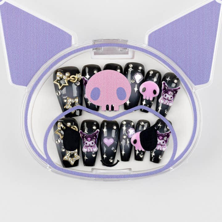 Kuromi 3D Luxury Handmade Press-On Nails for wholesale by 3H Nails