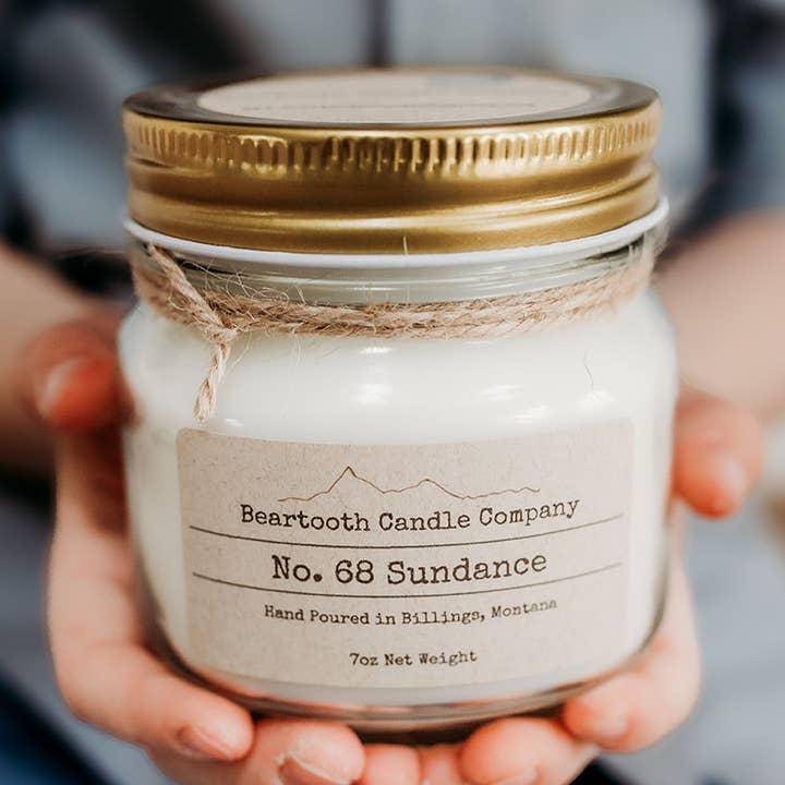 Pot en verre de 7 oz - Bougie fabriquée au Montana pour la vente par Beartooth Candle Company