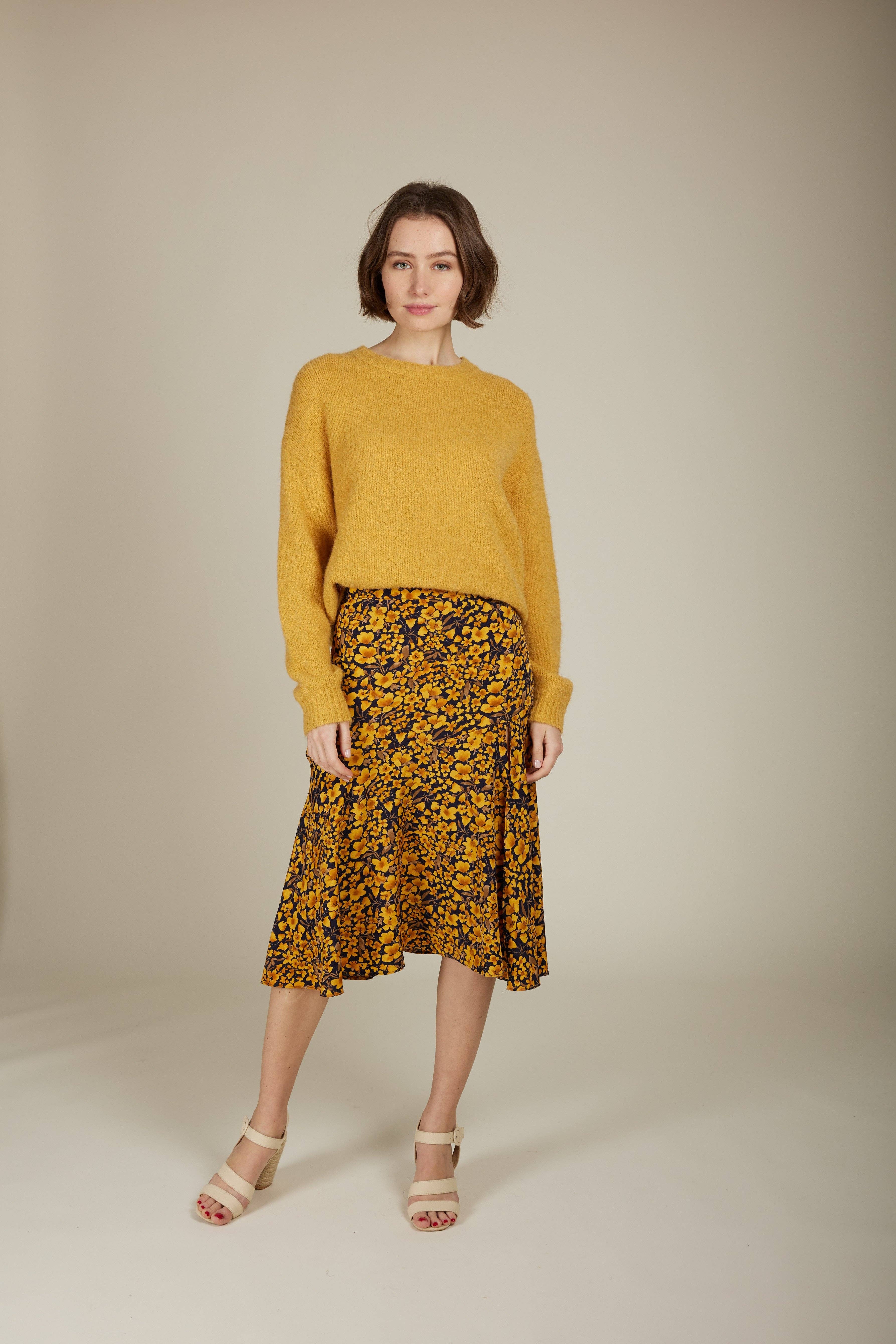 Andy & Lucy – Großhandel Rock – Damen – JEANINE - Blumenmuster Midirock4