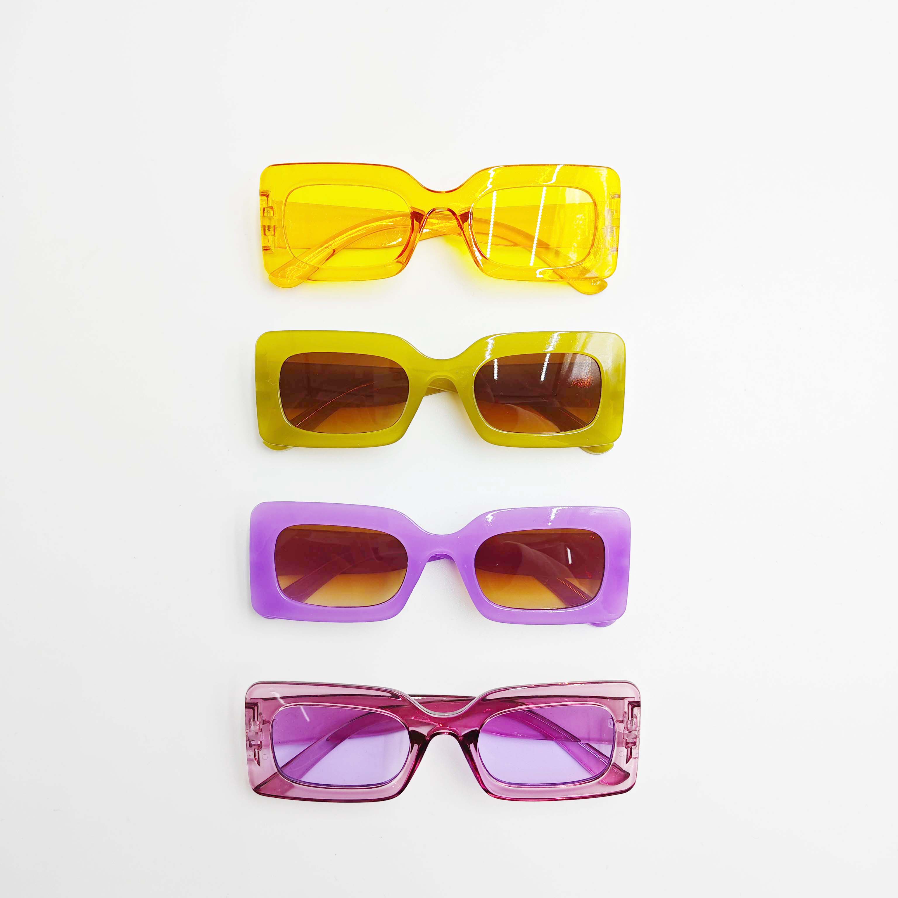ACCITY - Wholesale Sunglasses - Women's - Trendy Small Square Jelly Sunglasses, Retro Style_CWASG007414