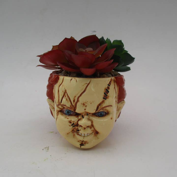 Silver Buffalo - Wholesale Planter Box - Chucky Face Mini Ceramic Planter1