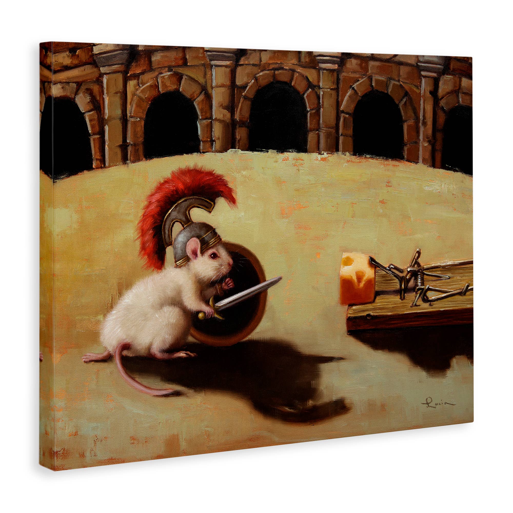Stupell Industries – wholesale Wall sign – Mouse Vs Mousetrap Funny Battle - Unframed Wall Art10