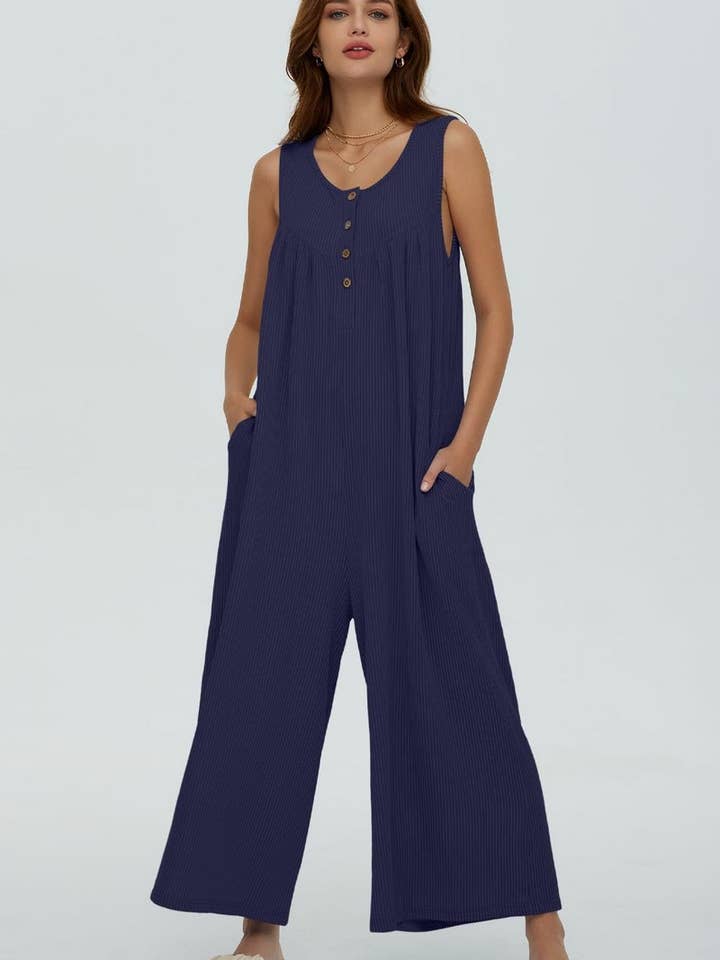 NINEXIS - Wholesale Jumpsuit - Women's - CWSJS0720_SOLID COLOR CASUAL LOOSE POCKET JUMPSUIT7