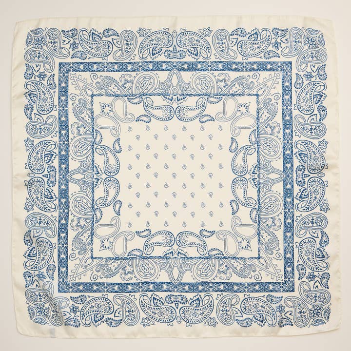 Frem - Wholesale Scarf - Unisex - Silk Texture Paisley Bandana Square Scarf for Men & Women