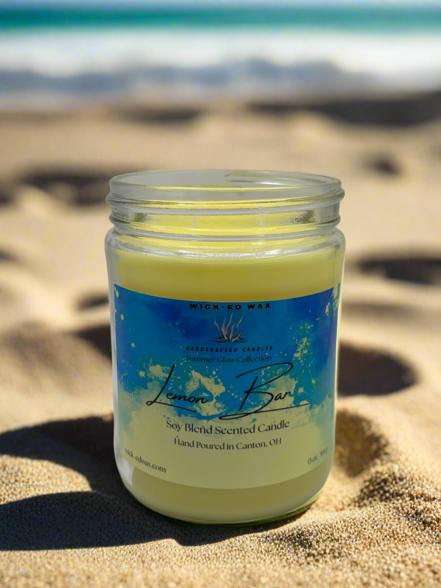 Wick-ed Wax Candles – Engroshandel Glaslys – Citronsnitte - Sommerduftende Soyablandingslys1