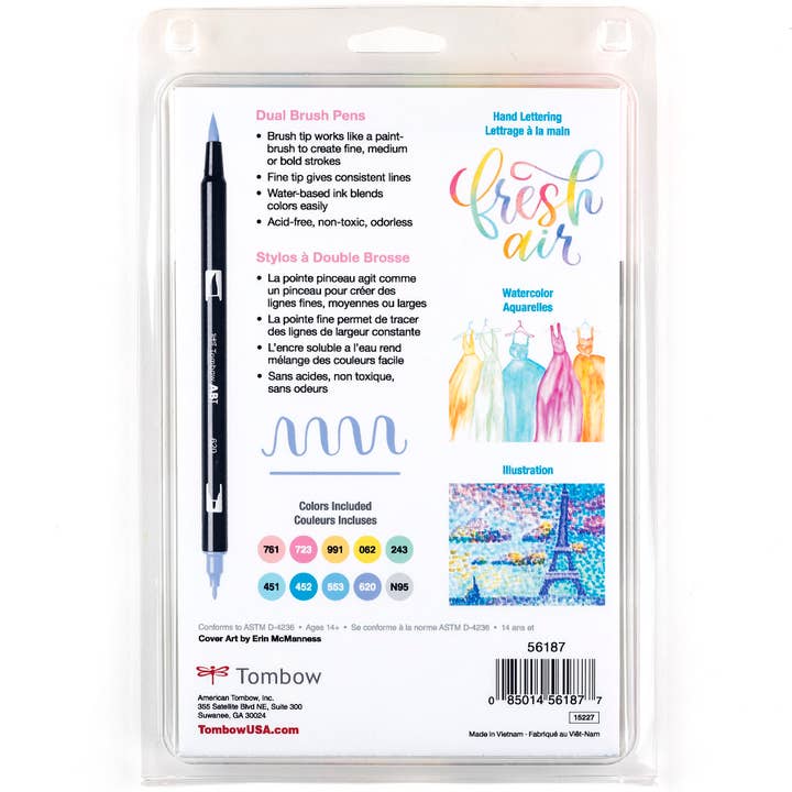 Tombow - Wholesale Marker - Dual Brush Pen Art Markers: Pastel - 10-Pack9