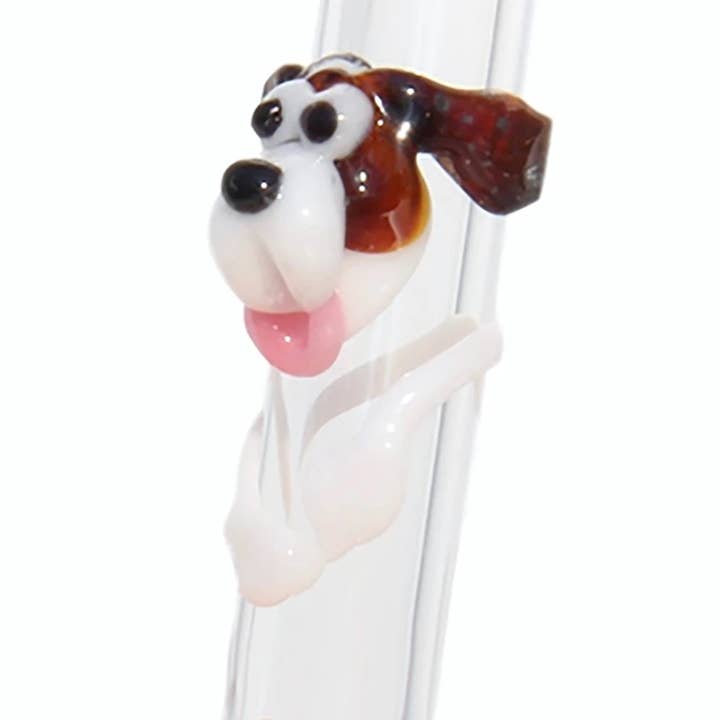 Glass Sipper Reusables Inc - Wholesale Rietjes - Max the Dog herbruikbare glazen drinkrietjes1