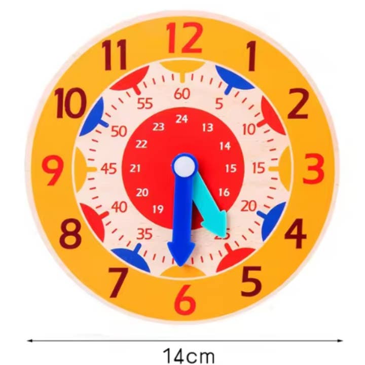 Toyarina - Wholesale Wood Toy - Kids - Wooden Learning Clock Toy for Kids Time Teaching Tool2
