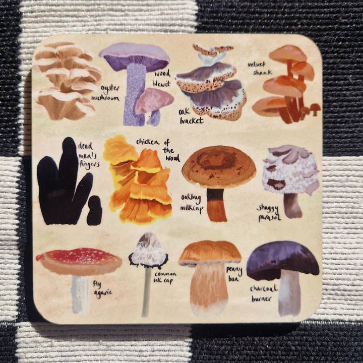 British Fungi Coaster for wholesale by Duck Egg Designs