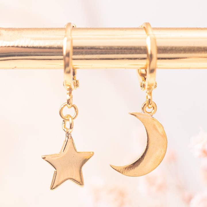 Boucles d'oreilles Moon & The Stars for You pour la vente par Lulou Bijoux