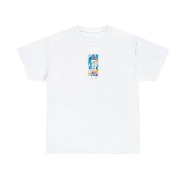 Camiseta unisex de algodón pesado con diseño de acuarela de Buda Lili de Art Essential para venta al por mayor de Art Essential