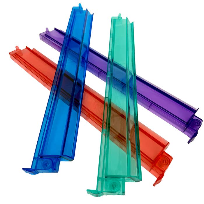 Mahjong Rack and Pusher Set of 4 - Multi Colors Blue Purple Red Green Clear for wholesale by Mahjong Studios