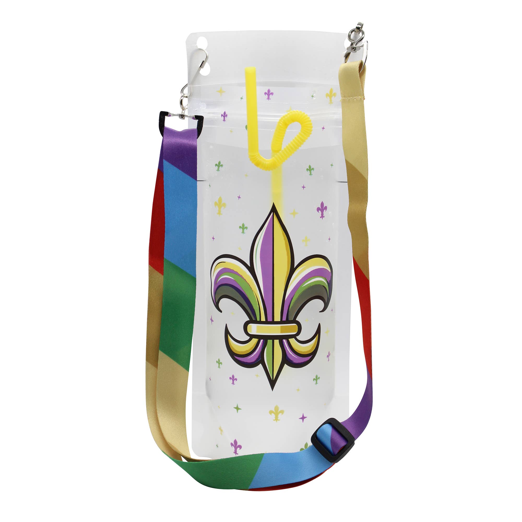 NeckSip – wholesale Party gift – FLEUR-DE-LIS Mardi Gras Wearable Drink Pouches (16oz | 2-pk)12