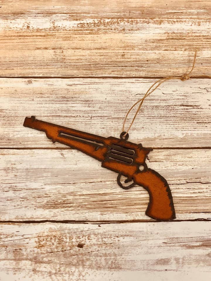 Gun Ornament for wholesale by Universal Ironworks USA