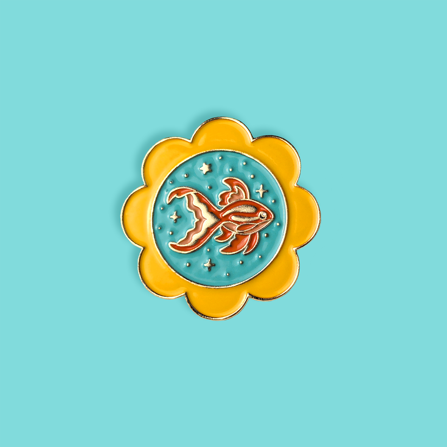 Wildkat Studio - Wholesale Lapel Pin/Button - Goldfish Gold Enamel Lapel Pin1