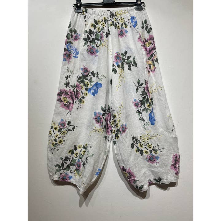 LINEN & COTTON HOUSE - Wholesale Pants - Women's - 75096 LINEN TROUSERS WITH POCKETS NEW PRINT