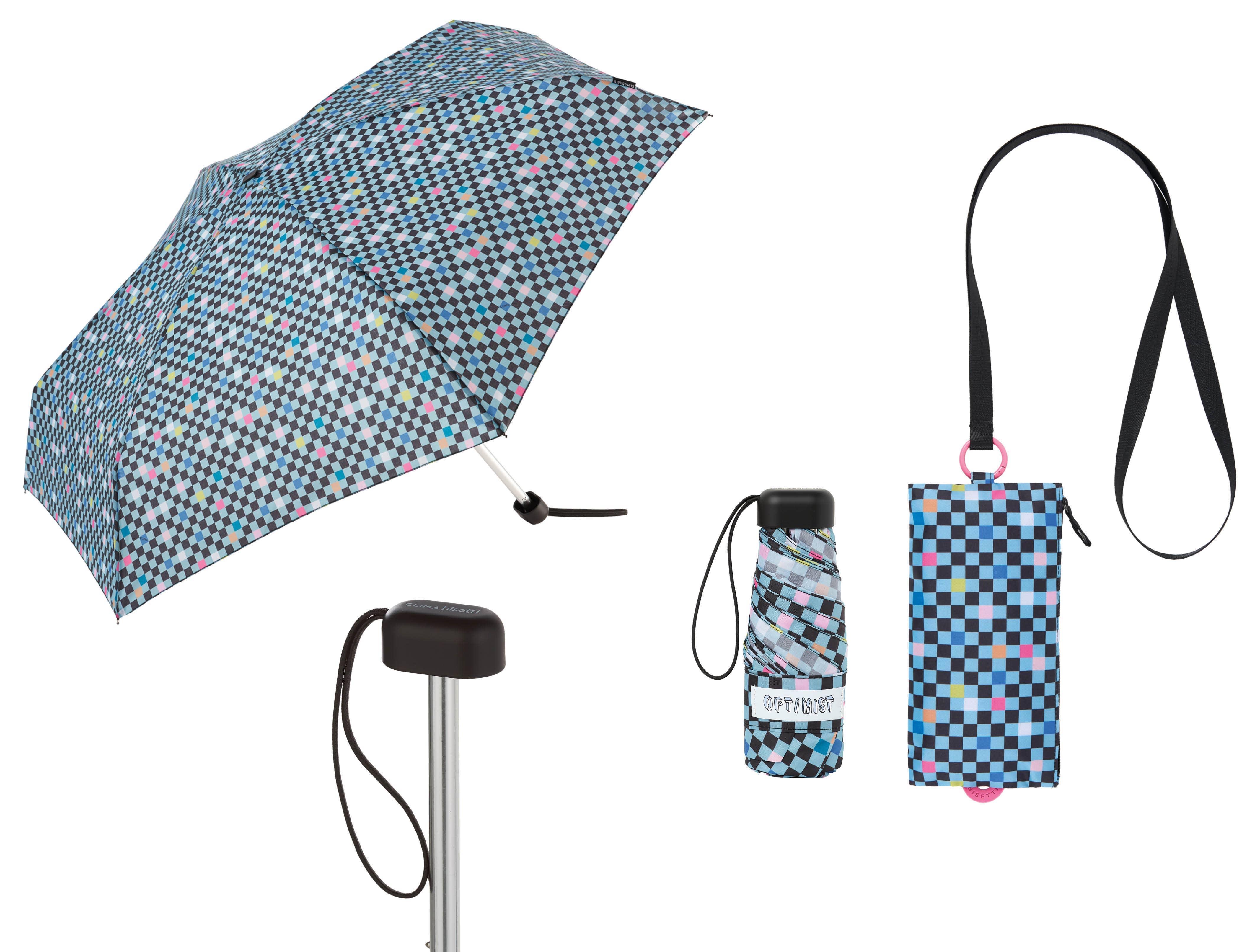 Mkr International – Engroshandel Paraply - Dame – Mini manuel sammenklappelig paraply med taske "Blend"1